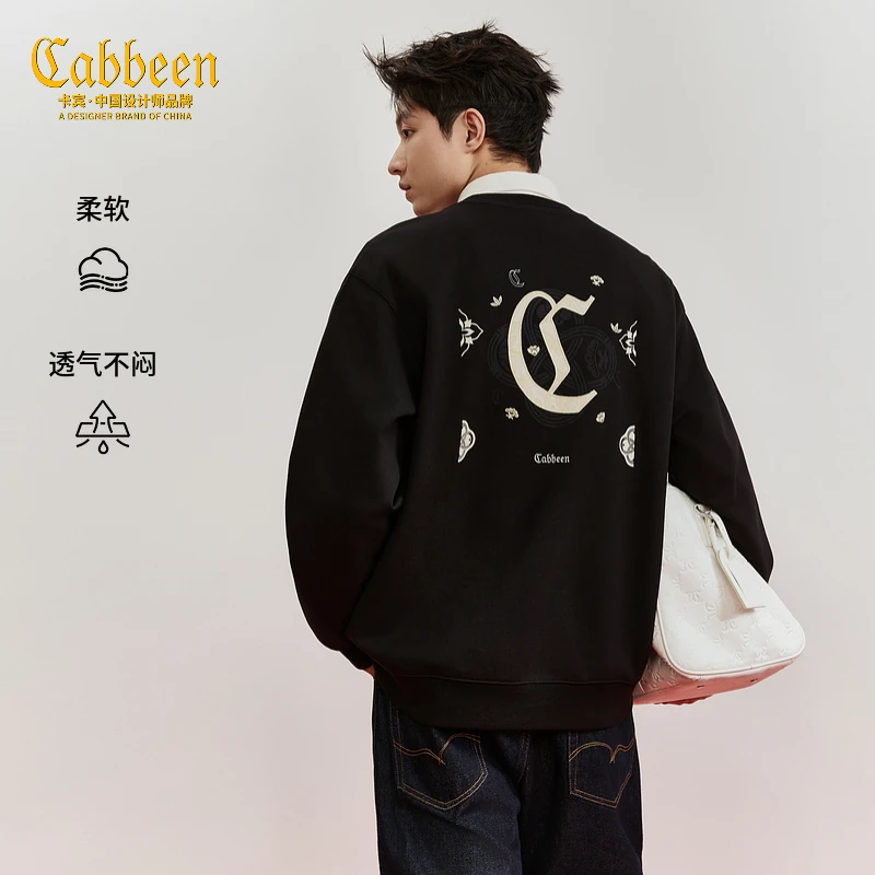 卡宾男装传统元素logo潮流长袖卫衣秋冬季新款休闲圆领上衣情侣