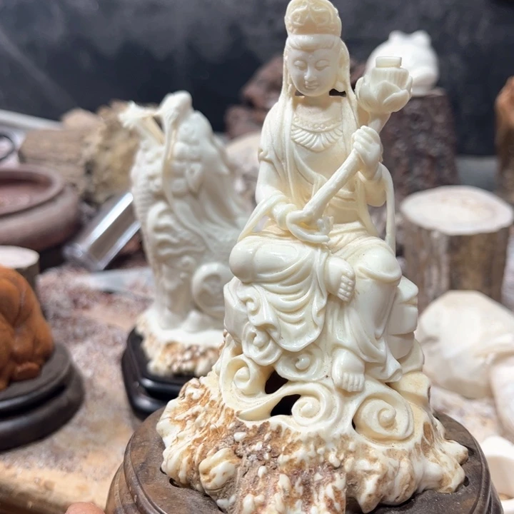 木牧****好鹿角雕刻工艺香炉工艺