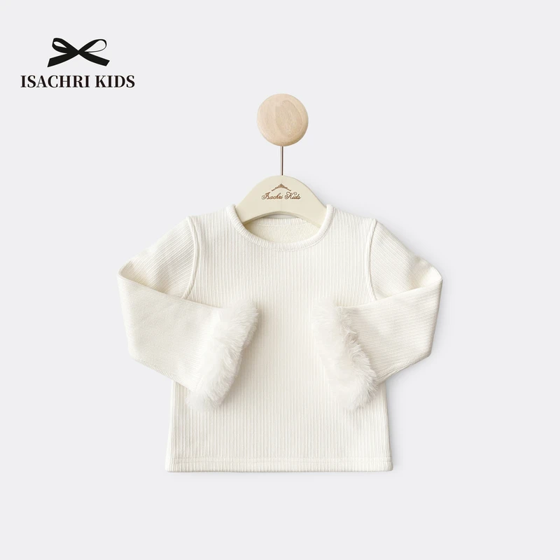 【6.18反季清】冬岁 经典纯色圆领打底衫秋冬女童套头上衣宝宝IS297