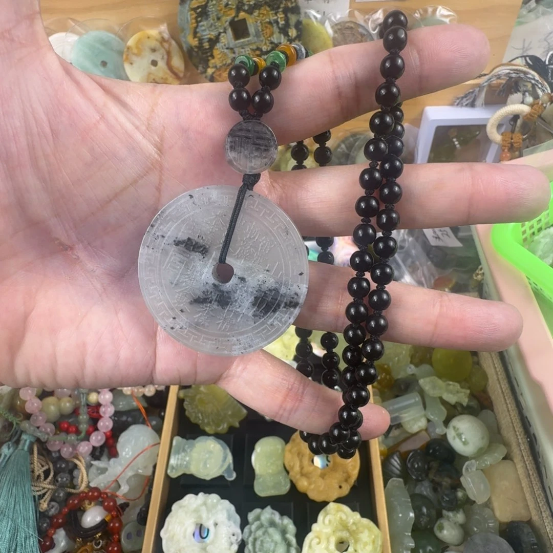 蛇纹石玉合金配件/项链/挂件79号