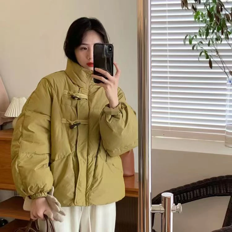 【668】牛角扣面包服女2024新款冬季韩版宽松棉服外套