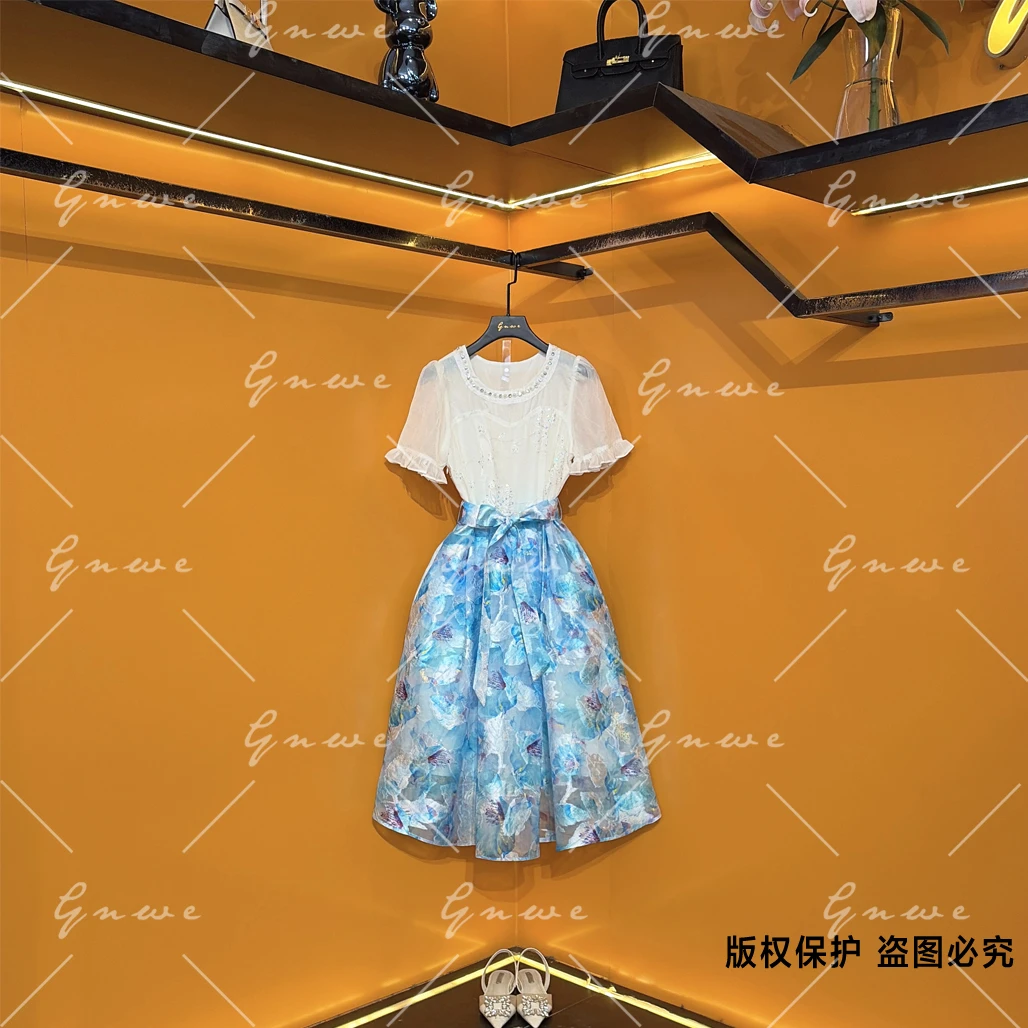 【私人订制】洋气显瘦法式时尚气质轻奢提花优雅连衣裙G6517