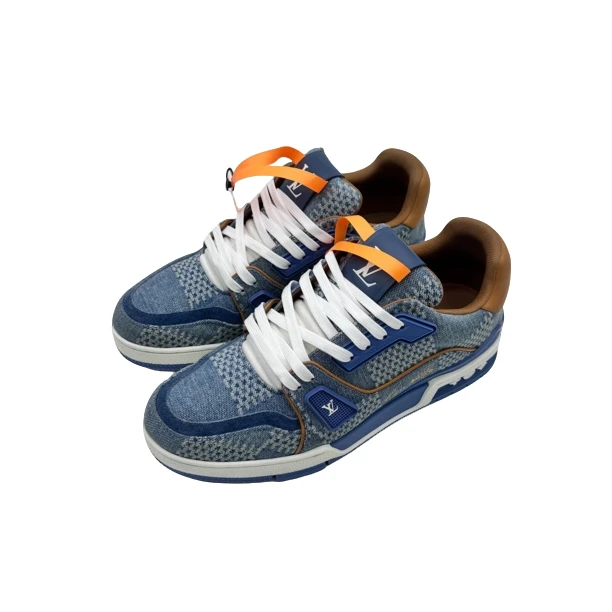 95新 LouisVuitton/路易威登 40码蓝牛仔棋盘格trainer98新vv1164