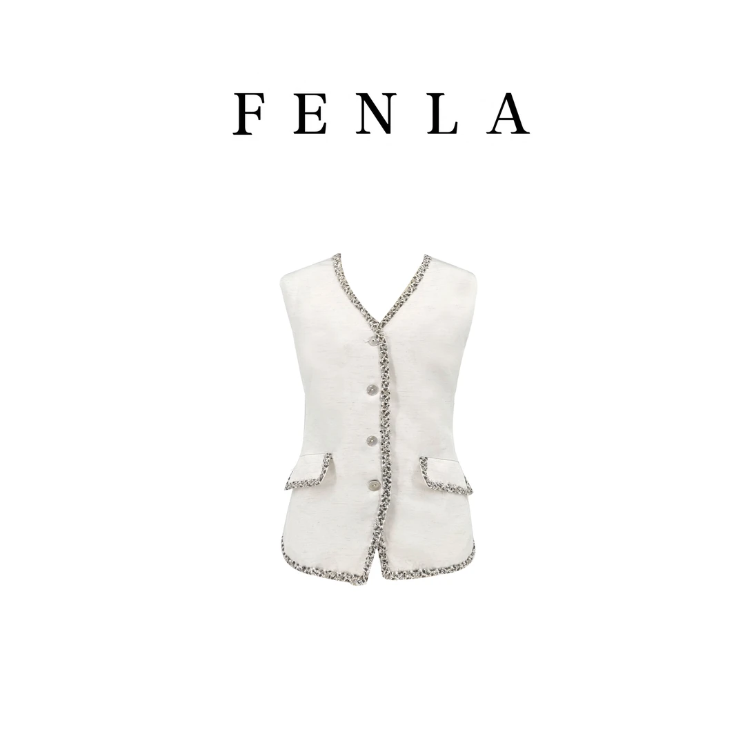 【惠姐私服】奢美经典小香风收腰星闪马甲上衣 83600