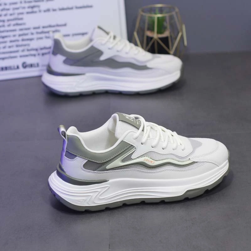 夏季新款男士休闲鞋网面透气老爹鞋男鞋潮流运动鞋轻便软底旅游鞋