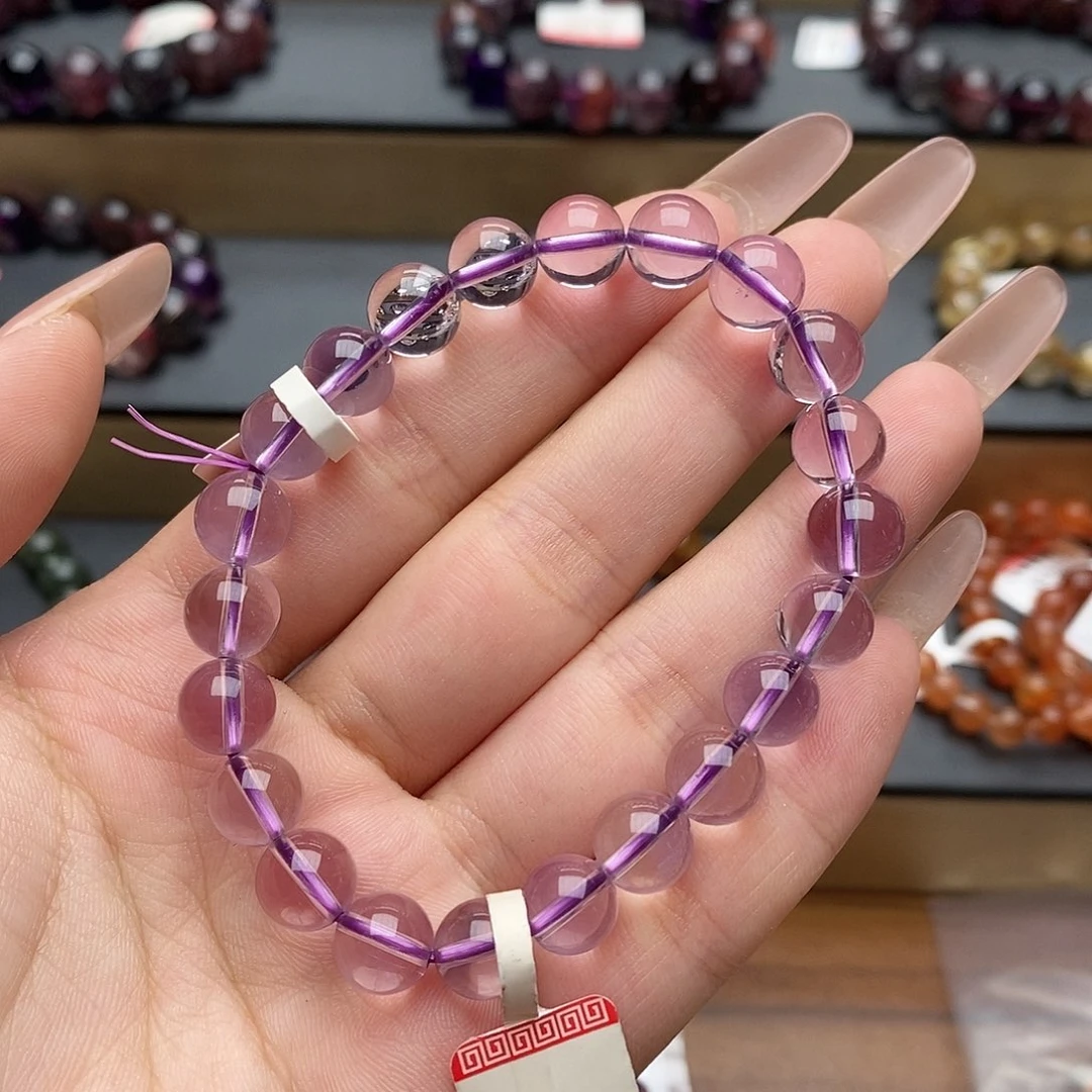 水晶手串未镶嵌H392紫水晶8+