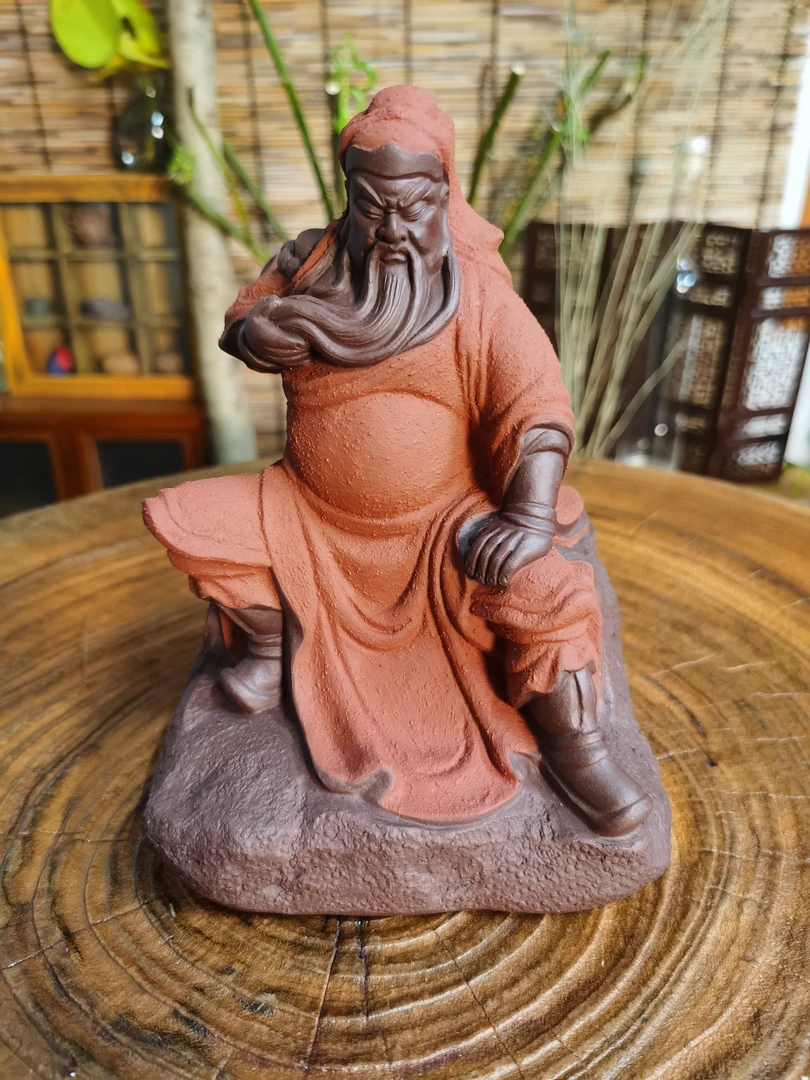 紫砂茶宠摆件关公关二爷 长13厘米高19厘米