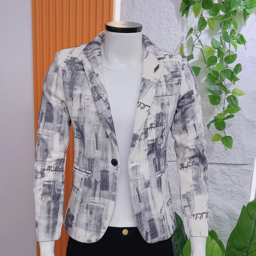 秋冬爆款男士西服加厚外套时尚轻奢潮牌翻领休闲帅气高级感男西装