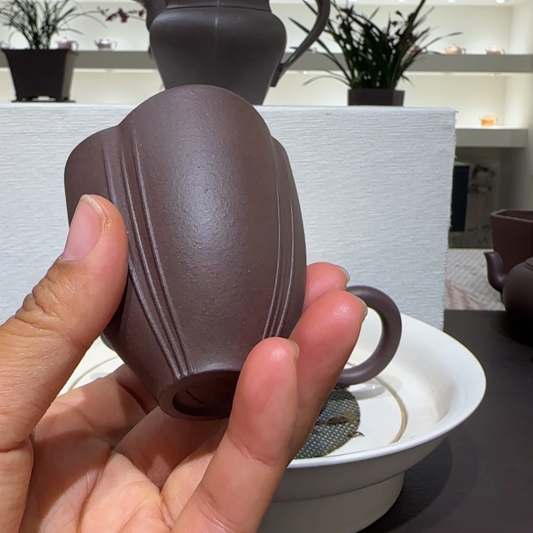 茶杯紫砂五号井紫泥小杯子泥料体验