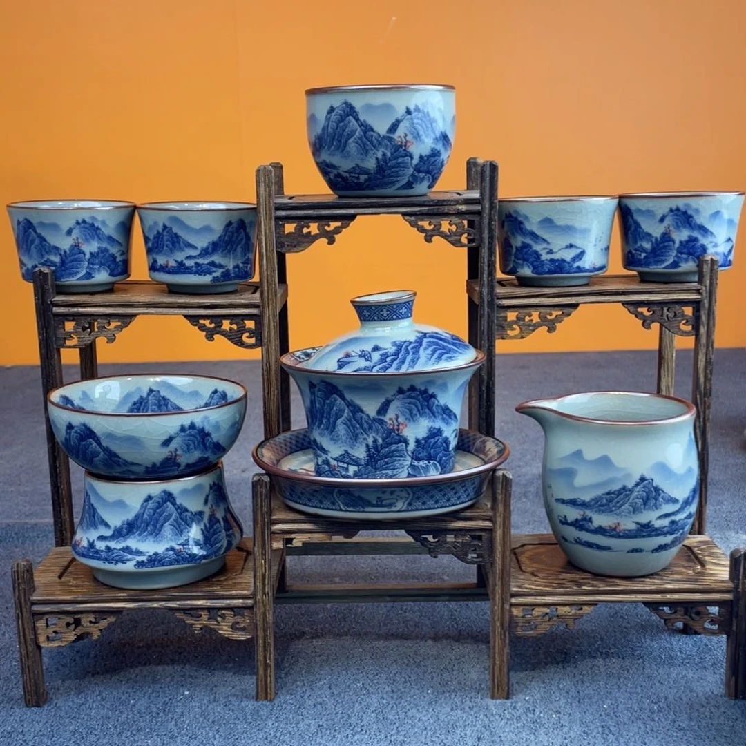 景德镇陶瓷青花八件套