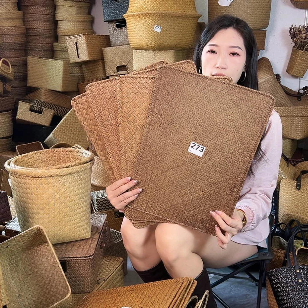 编织带草编包/草编收纳盒微瑕疵