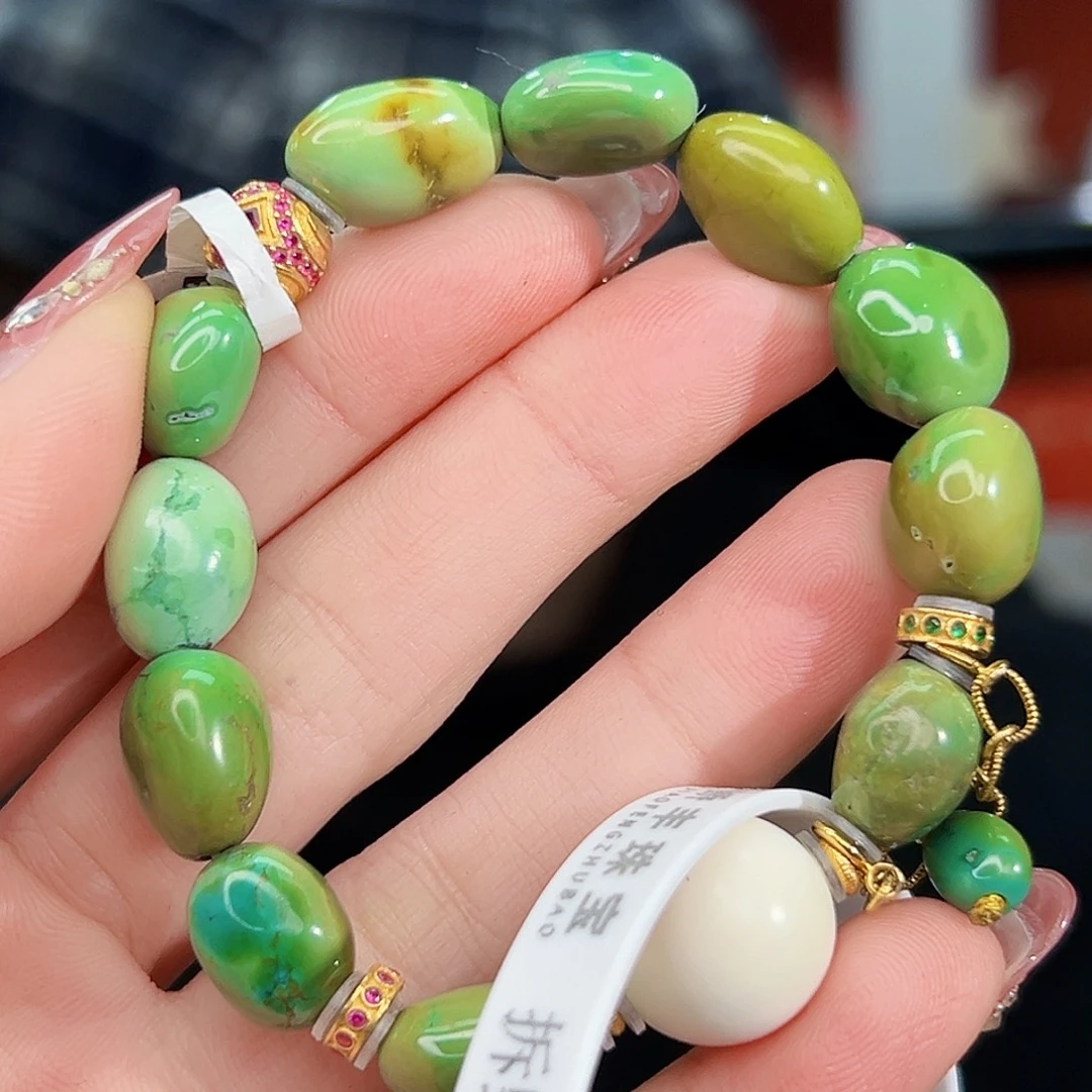 绿松石18K金镶嵌珠宝奇石