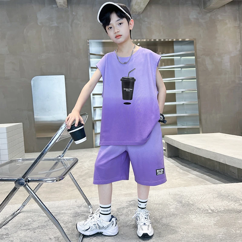 男童夏装篮球服套装新款夏季背心中大儿童运动潮【百纳】BF537