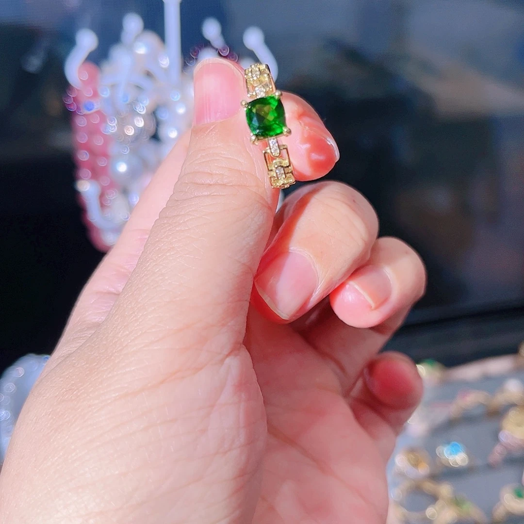 透辉石戒指银S925镶嵌