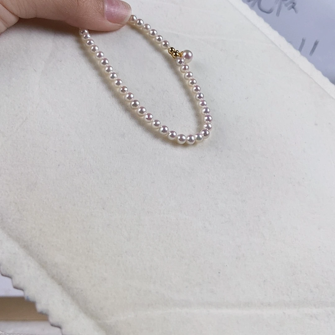 淡水珍珠手绳18K金镶嵌