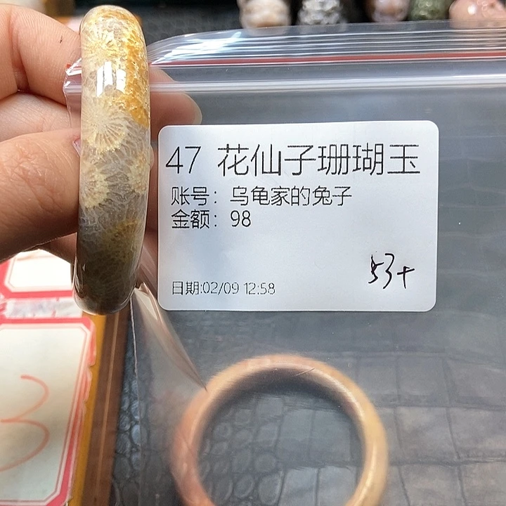 硅化珊瑚（珊瑚玉）手镯未镶嵌乌****子47