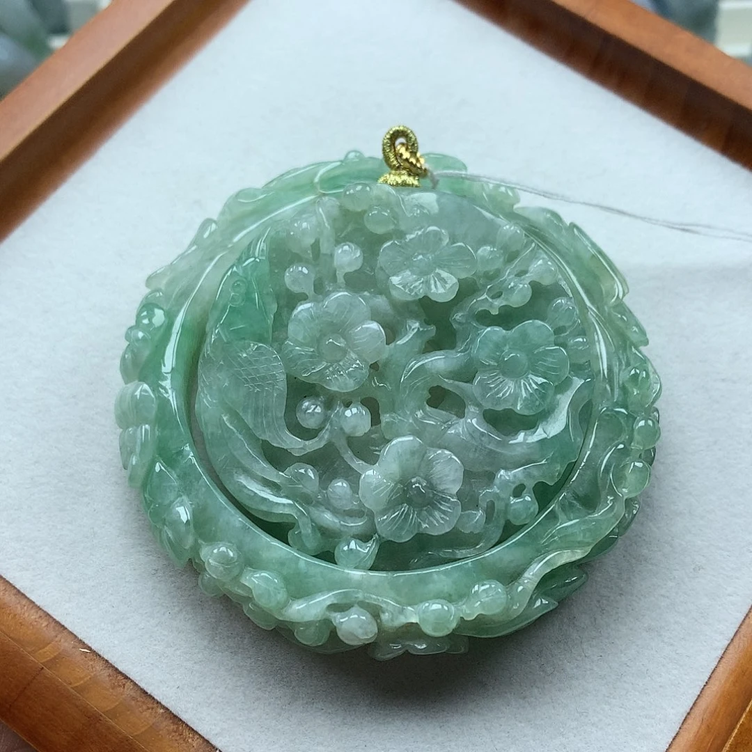 翡翠未镶嵌手镯复古风格54