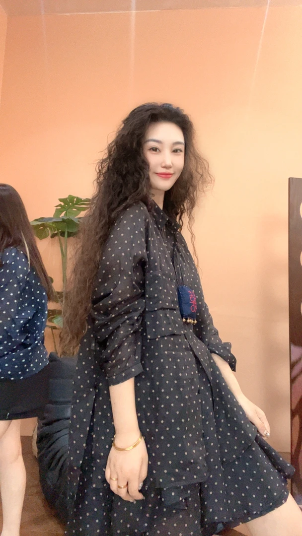 museguhui/木色古汇25715#长袖波点气质时尚显瘦夏季休闲苎麻衫