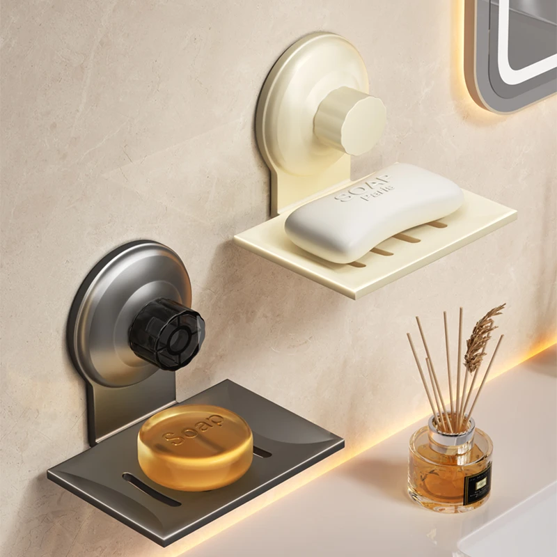 吸盘肥皂盒架壁挂式家用免打孔高档卫生间浴室洗漱台沥水架子