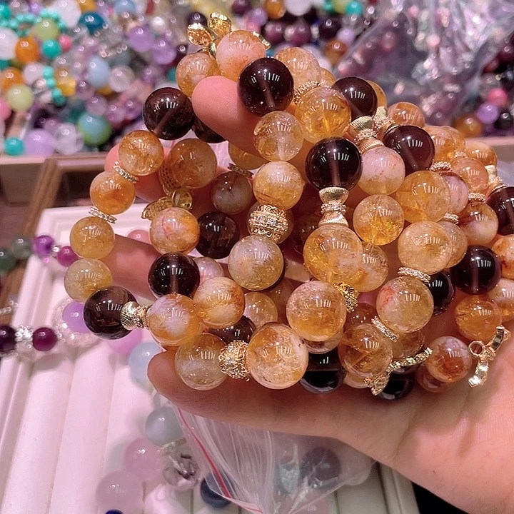 水晶手串未镶嵌黄塔晶