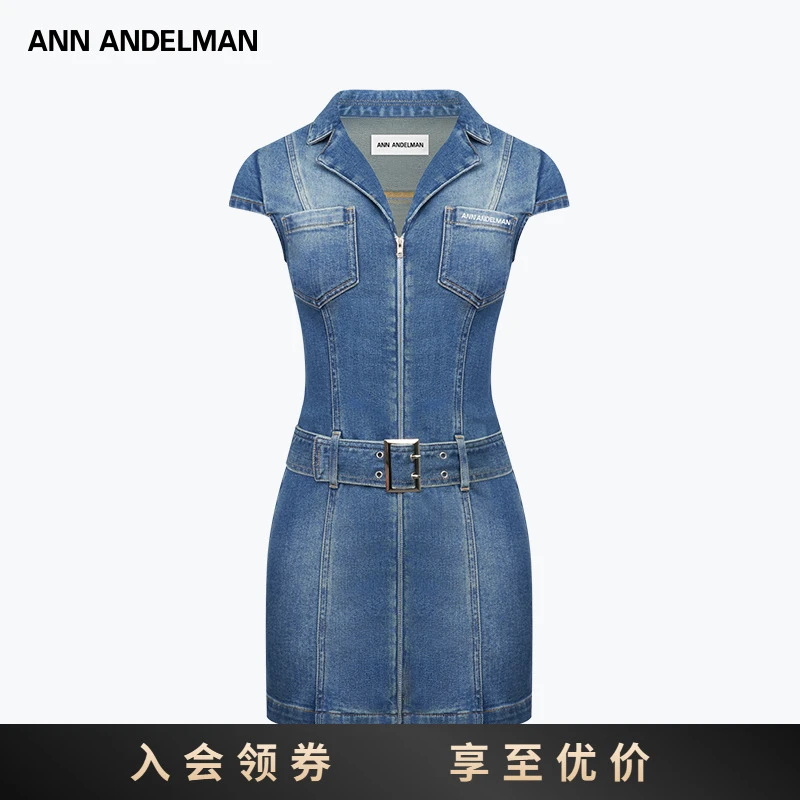 【商场同款】ANN ANDELMAN 2025新款修身水洗牛仔连衣裙女