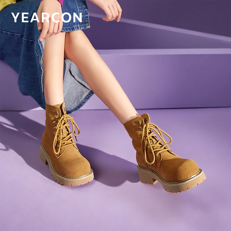 意尔康冬季时尚休闲保暖女靴马丁靴3862ZH29851W