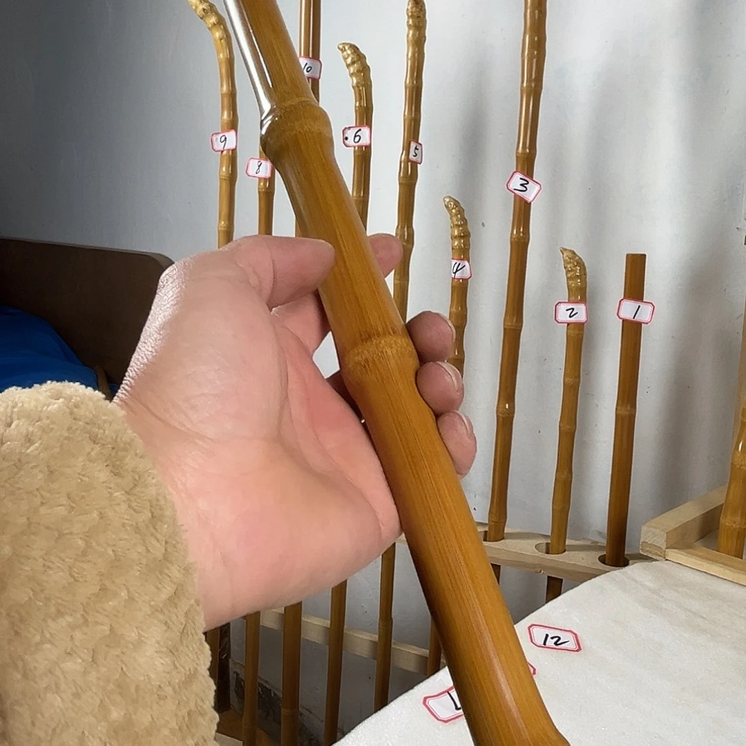 实心玉竹手持把玩件