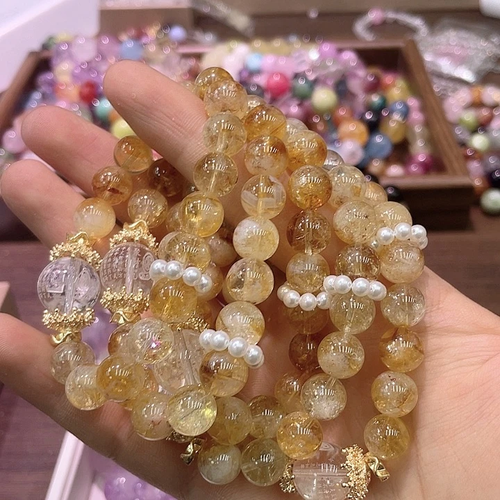 水晶手链合金黄塔晶聚财zhou