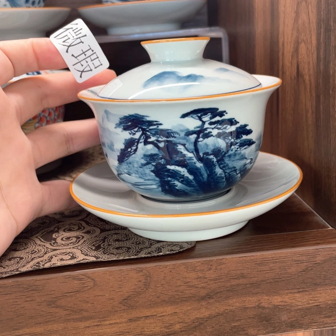 釉下彩纯手绘微瑕