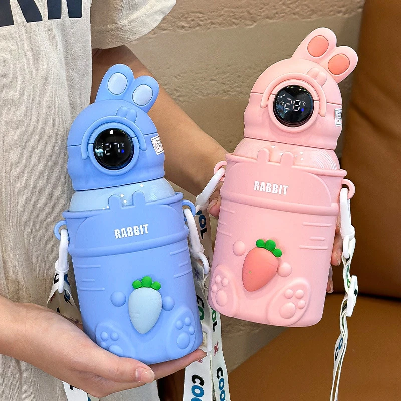 儿童保温杯吸管食品级316小学生专用男女宝宝上学便携水壶高颜