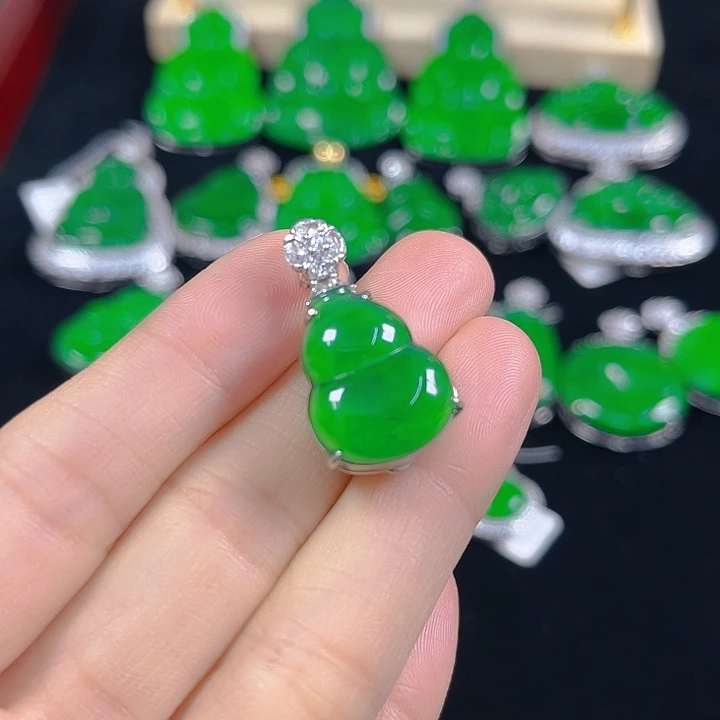 翡翠银S925镶嵌吊坠(不含链)