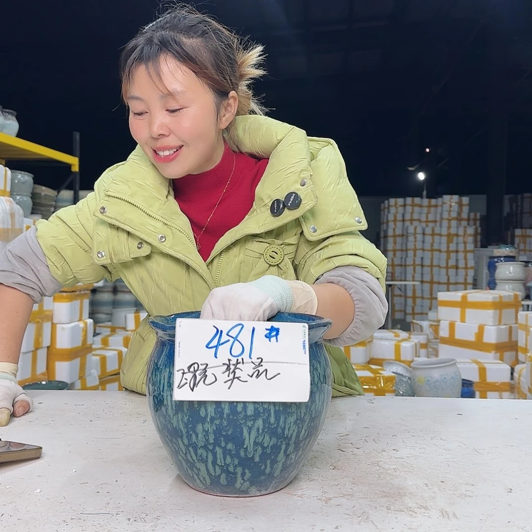 止***语花盆紫砂云上花盆直播1224-481