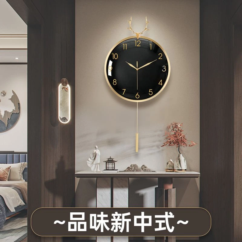 西藏新疆包邮时钟挂墙艺术静音客厅家用钟表现代简约新中式挂钟古