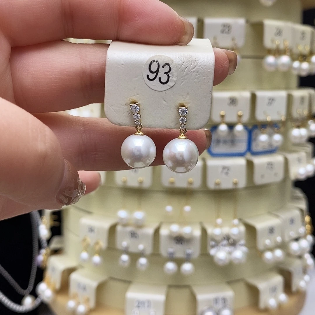 淡水珍珠耳饰银S925镶嵌