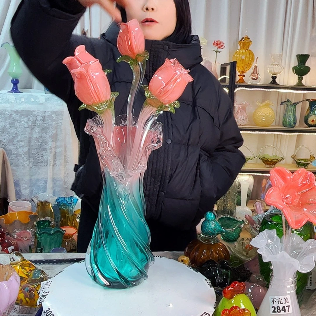 5花1瓶家悦美居琉璃摆件