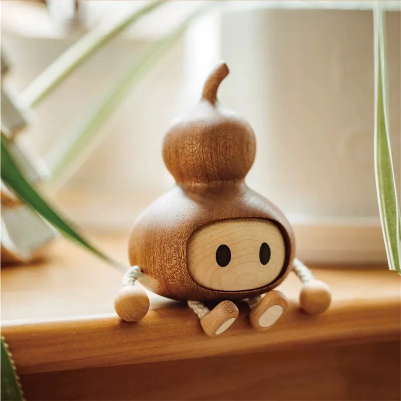 葫芦娃可爱木制排排坐玩偶摆件乔迁礼物吉祥寓意桌面小摆件礼物