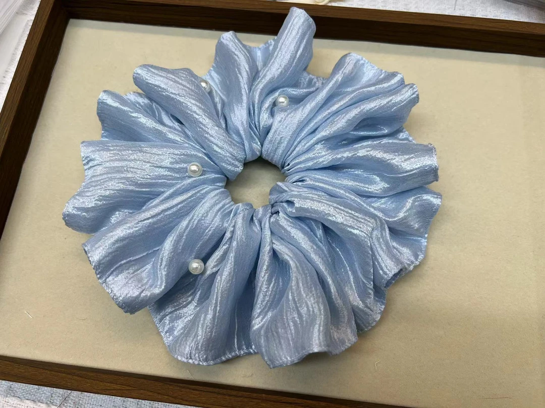 特大加大超垂感手作发圈百搭复古法式