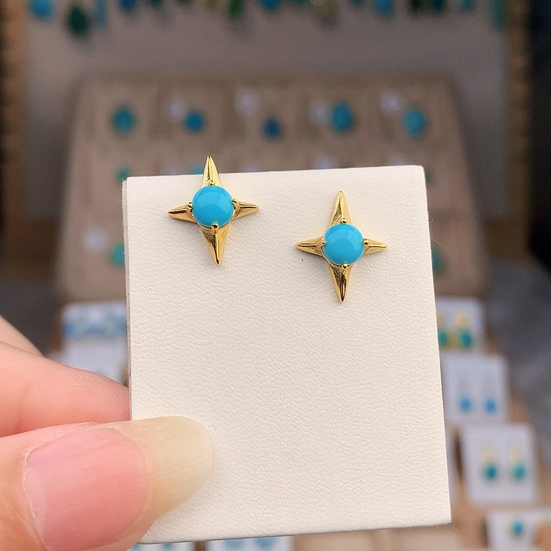 绿松石银S925镶嵌颈饰