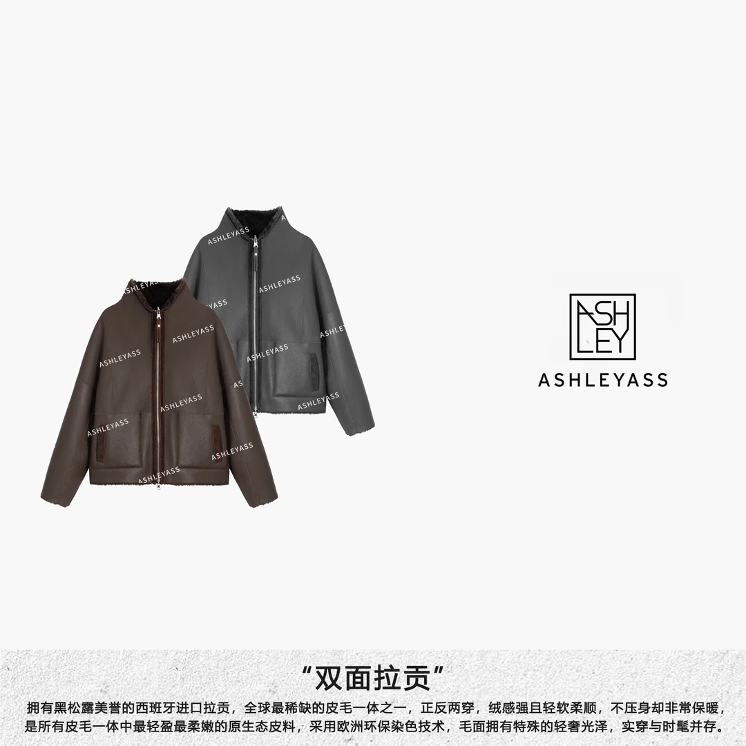 ashleyass“双面拉贡”黑松露美誉西班牙进口拉贡外套LSS241618S