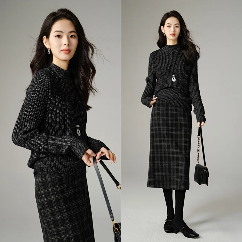 【新品】2025毛衣圆领套头针织衫女25080203