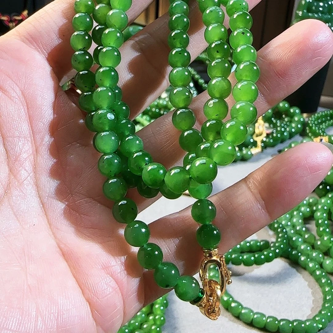 和田玉（碧玉）颈饰银S925镶嵌