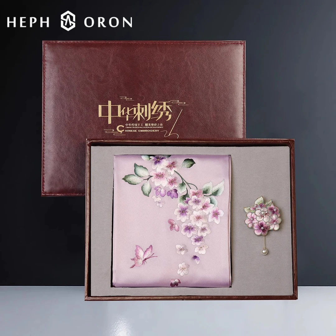 轻奢品牌苏州刺绣丝巾女2025新款搭旗袍丝绸披肩两用薄款真丝围巾