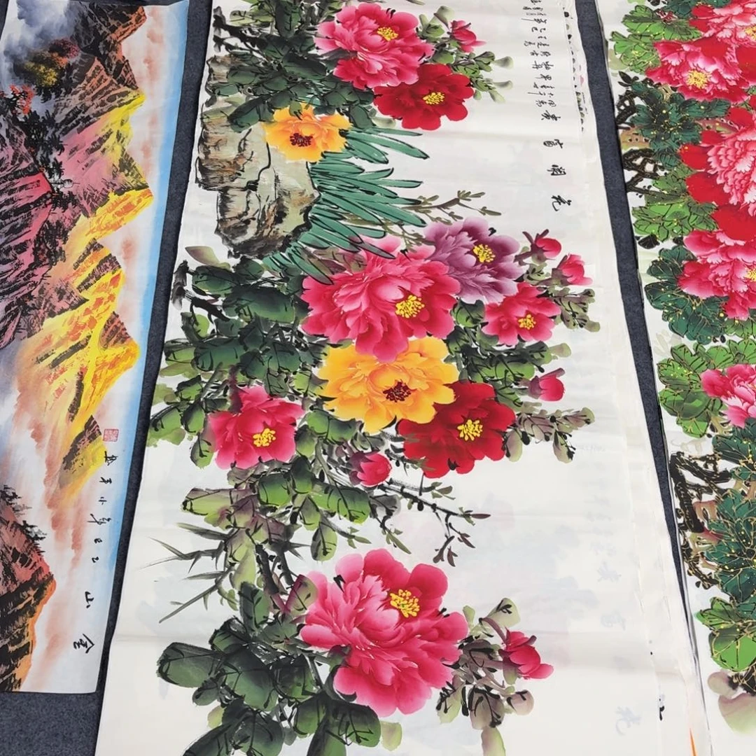 国画180×70手绘画画画