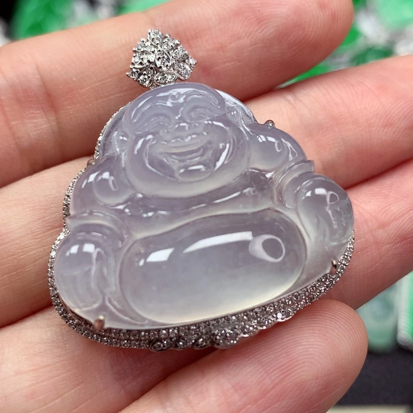 【闪购商品】颈饰18K金镶嵌翡翠佛