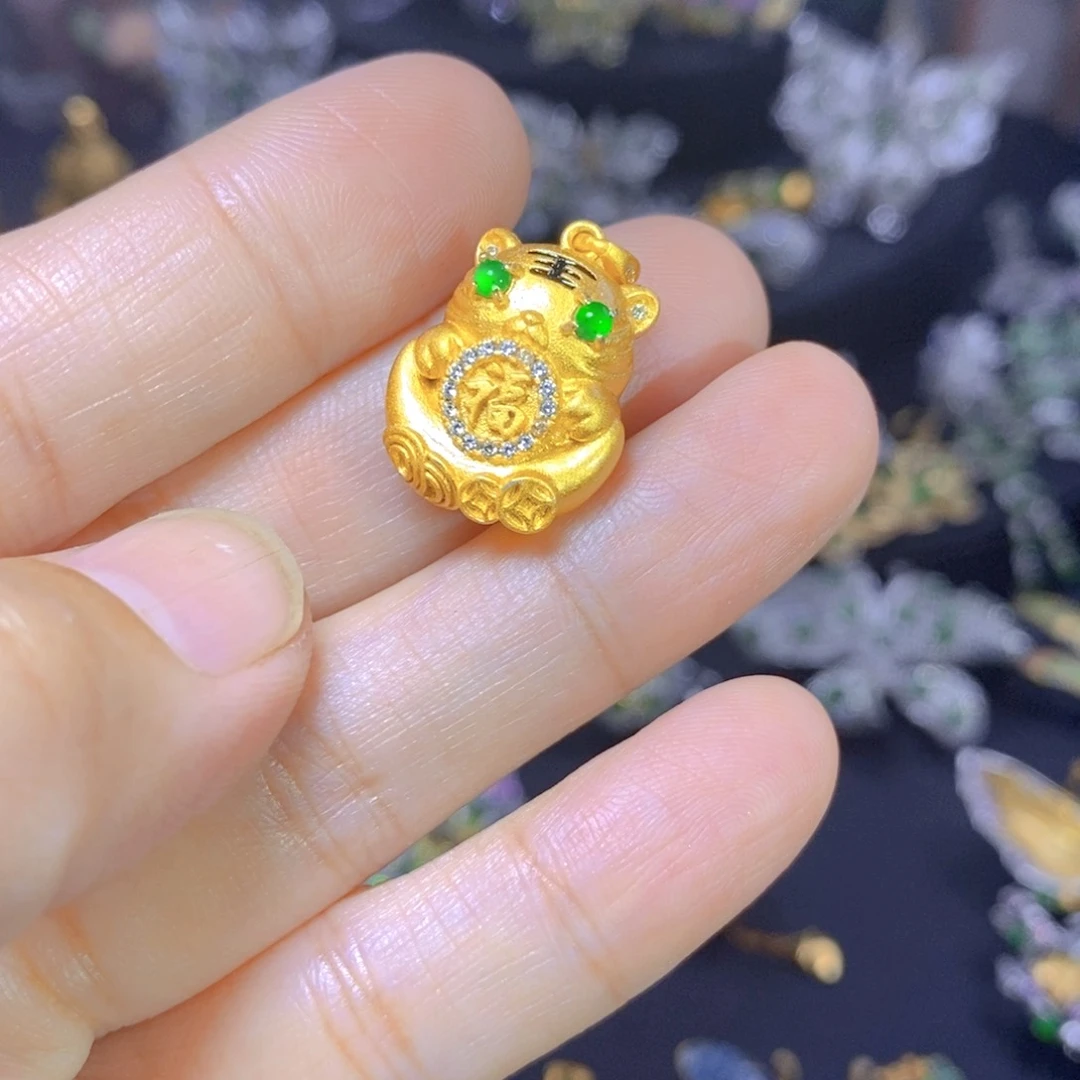 翡翠银S925镶嵌颈饰天然翡翠