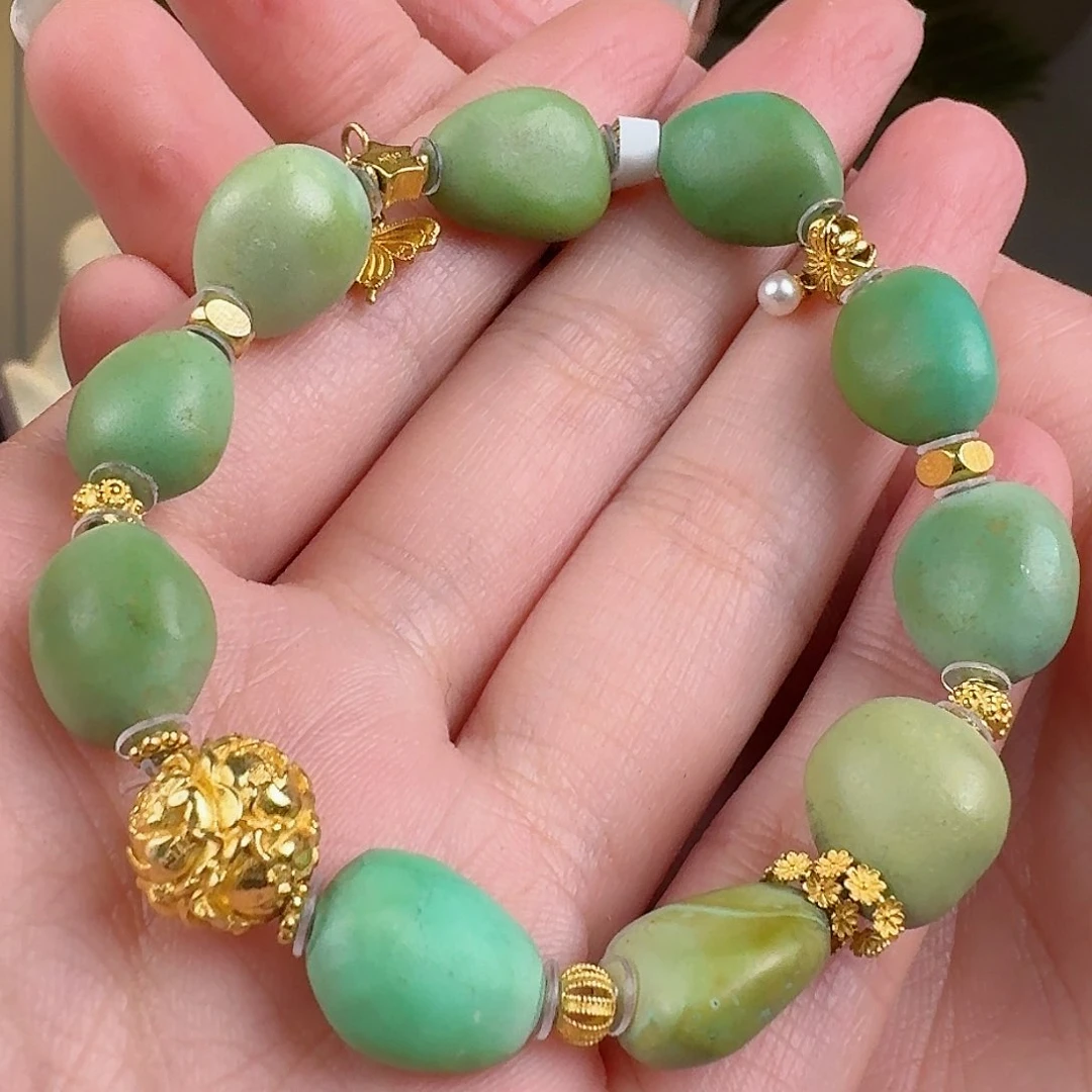 绿松石珠宝奇石18K金镶嵌