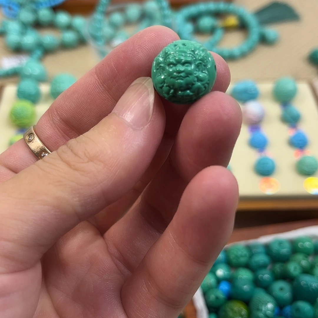 手工雕刻配饰配珠手串尺寸15