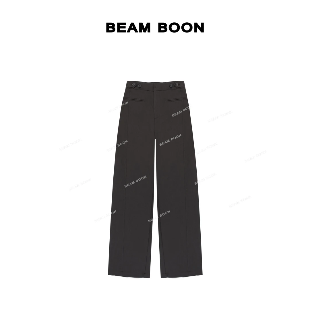 Beam Boon【杂志裤】B*THRE垂感轻盈0压竹节肌理通勤休闲直筒休闲裤