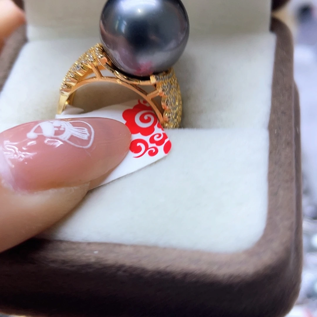 海水珍珠戒指银S925镶嵌