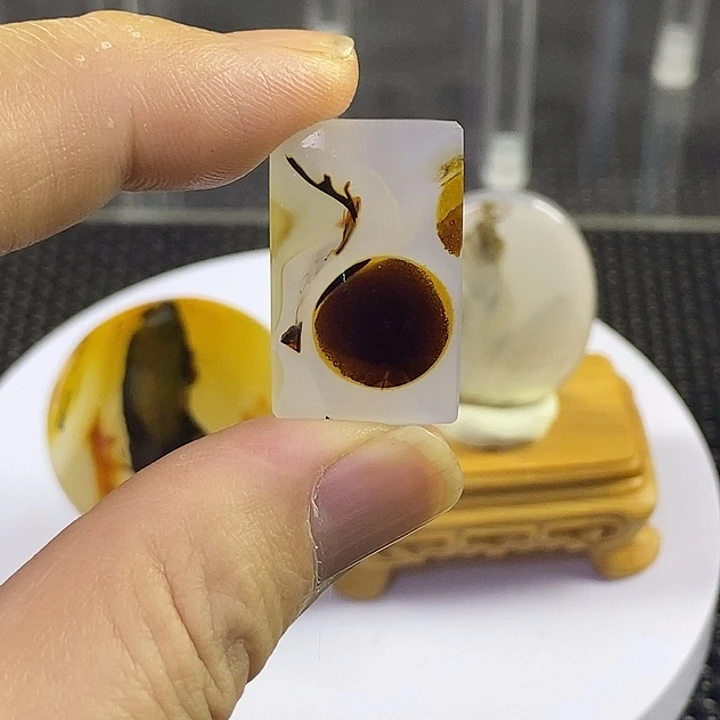 合成碳硅石非金属时尚图纹画面石饰品